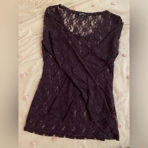 Express purple lace top size S